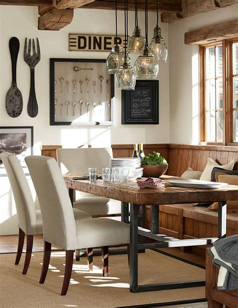 Rustic dining room line.