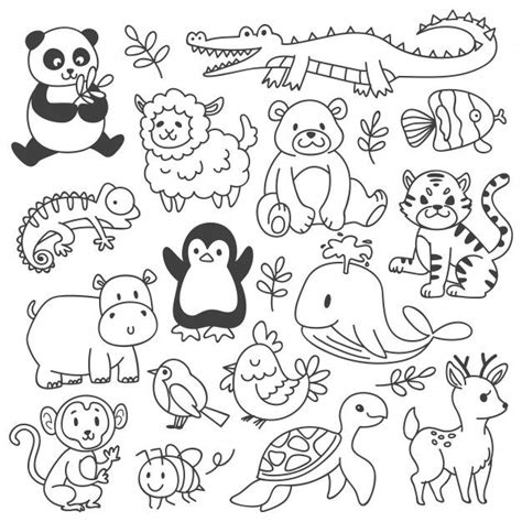 Animal Doodle Coloring Pages