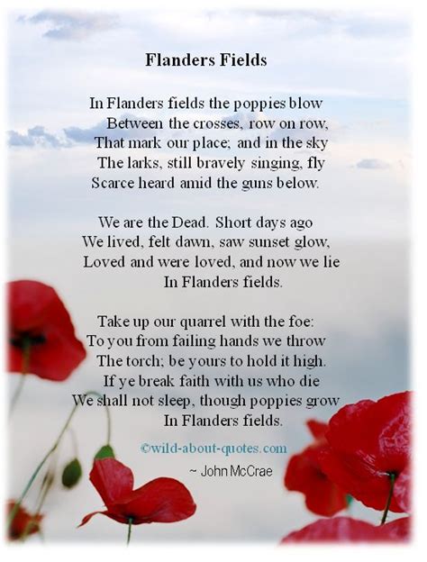 In Flanders Fields Poem Printable