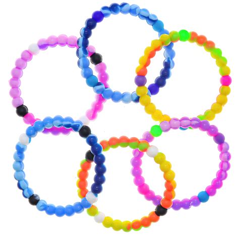 FROG SAC - Bracelets for Kids Girls Boys Teens 6 PCs Pack - Tie-Dye Silicone Beaded Friendship ...