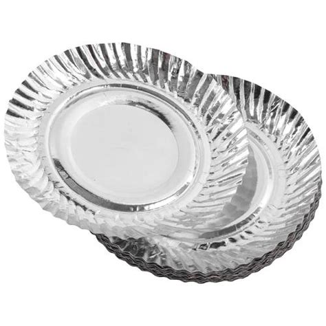 Buy Nabhas Disposable Paper Plate - Round, Eco-Friendly, Leakproof, 11", Silver Online at Best ...