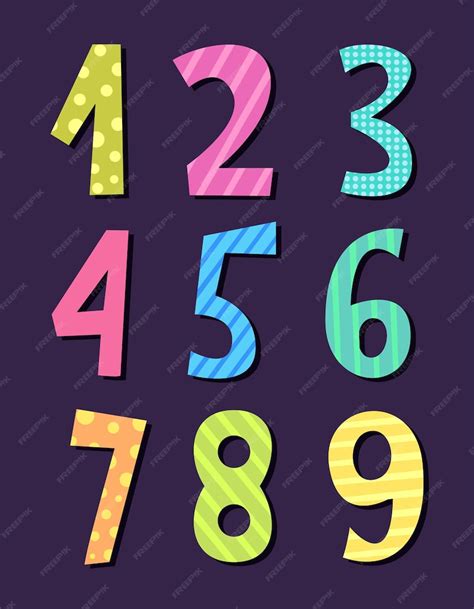 Premium Vector | Decorative numbers colored letters for kids vector cartoon collection set