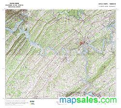 Loudon County, TN Topo Wall Map by MarketMAPS