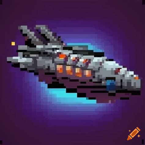 32x32 pixel art of a spaceship on Craiyon