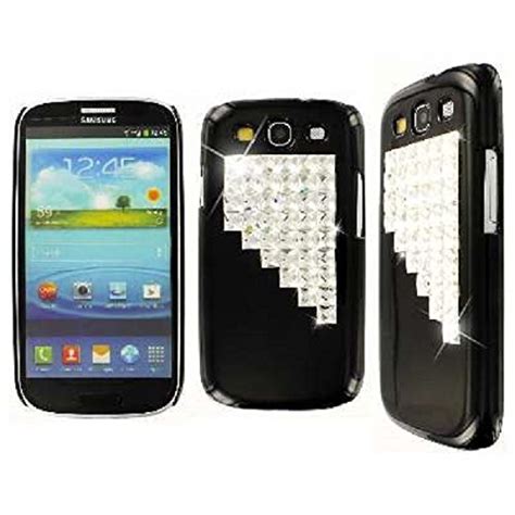 Amazon.com: Samsung Galaxy S3 Case, EMPIRE Slim Fit Studded Diamond Bling Glossy Black Case for ...