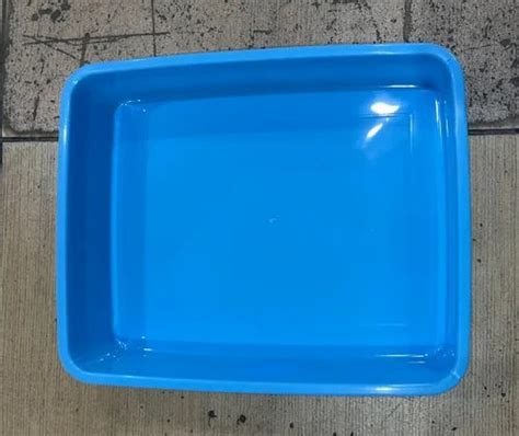 Rectangular Sky Blue Plastic Tray, Design/Pattern: Plain, Size: 34 X 27 ...