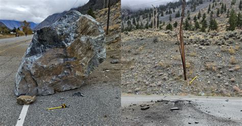 PHOTOS: RDOS shows damage from rock slide that closed Hwy 3 near Keremeos