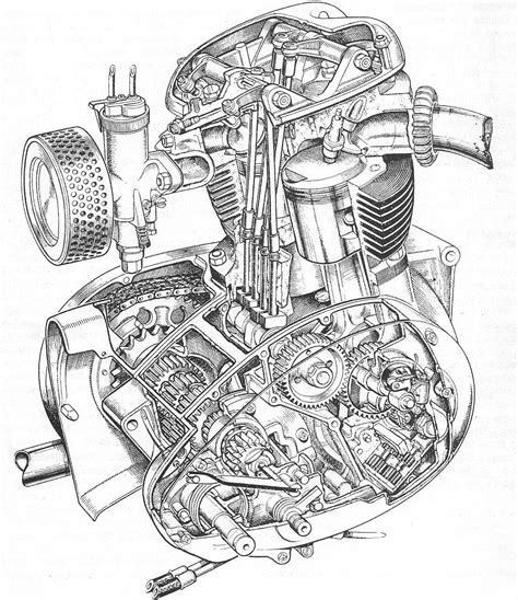 Motorcycle Engine Drawing at GetDrawings | Free download