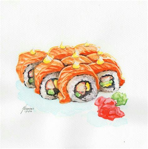 Watercolor Food Art at PaintingValley.com | Explore collection of Watercolor Food Art