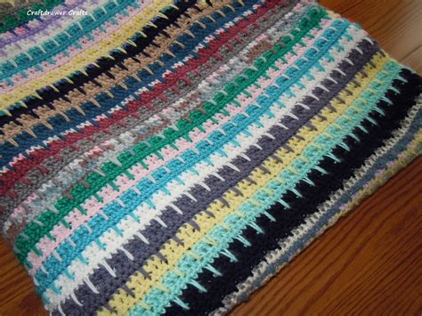 Free Crochet Pattern Easy to Crochet V-Stitch Scrap Yarn Afghan