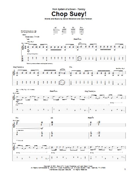 System Of A Down Chop Suey! Sheet Music Notes, Chords | Sheet music notes, Sheet music, Music notes