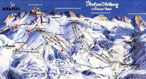 Arlberg – St Anton Ski Trail Map - Alberg 6580 Sankt Anton am Arlberg ...