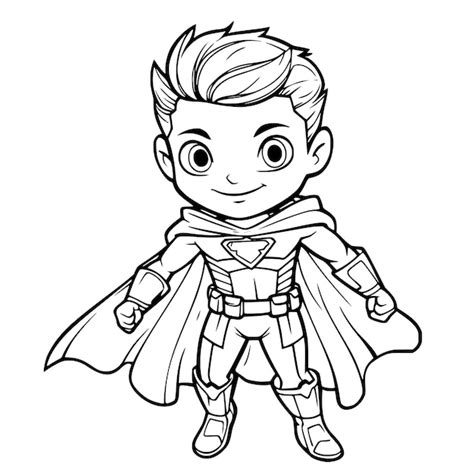 Premium Vector | Cute Super Hero Coloring Pages Drawing For Kids