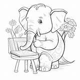 Premium Photo  Learning With Elephants Coloring Book Of Wise Elephant sketch template