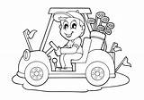 Golf Cart Coloring Page  Easy For Kids sketch template