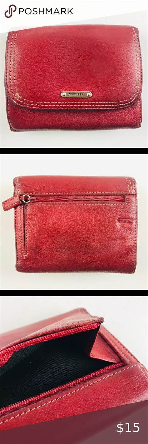 Dockers Women's Tri Fold Wallet Burgundy Leather | Leather, Fun wallets ...