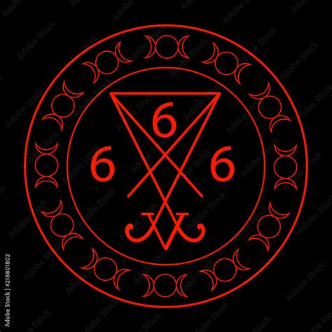 666- the number of the beast with the sigil of Lucifer symbol Stock ...