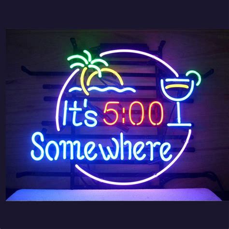 'It's 5 O' Clock Somewhere' Neon Light | Find a Gift For