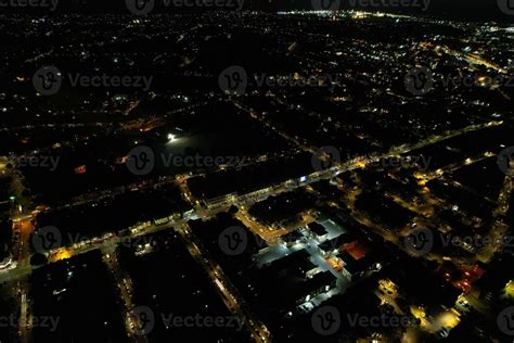 Beautiful Aerial View of British Town at Night 10809883 Stock Photo at Vecteezy