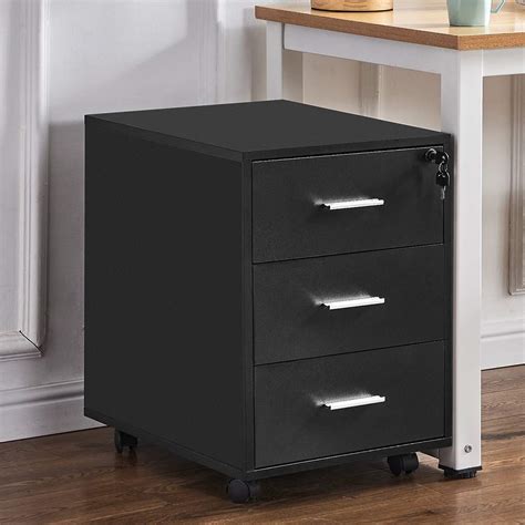 Buy Redd Royal Mobile Wooden Home Office File Storage Cabinet with 3 Drawers, Under Desk Unit ...