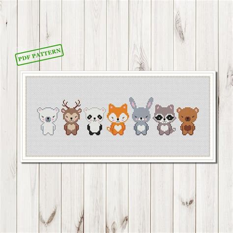 Animals Cross Stitch pattern Nursery cross stitch Woodland | Etsy in ...