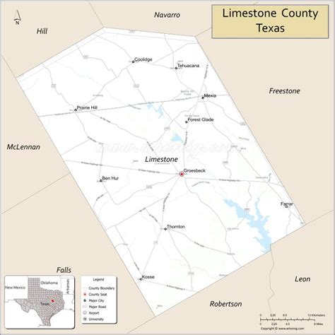 Limestone County Map, Texas - Where is Located, Cities, Population ...