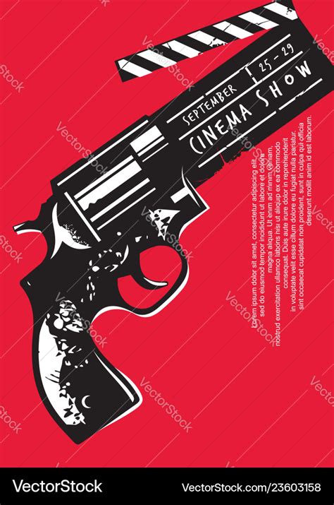 Creative movie event poster with gun graphic Vector Image