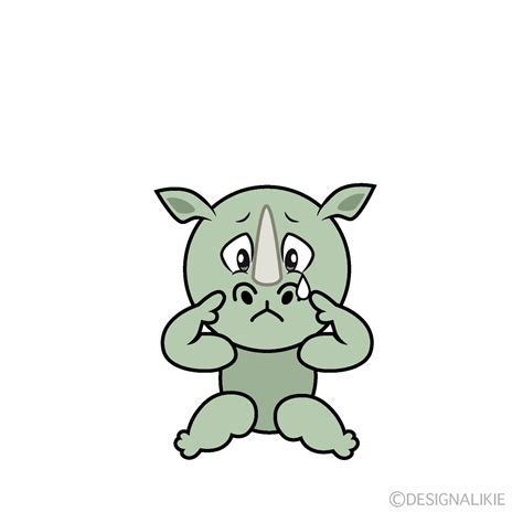 Free Sad Rhino Cartoon Clipart Image | Charatoon