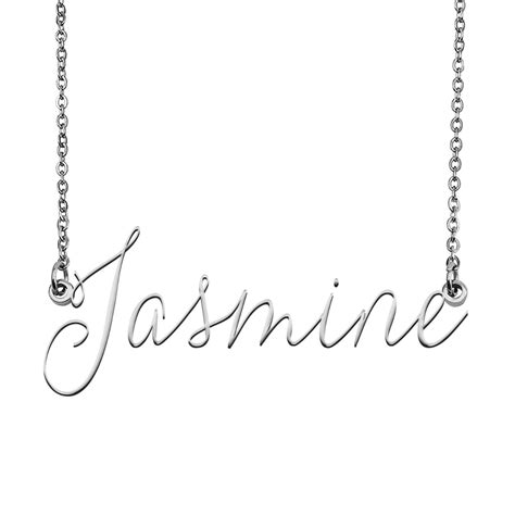 Jasmine Name Necklace Custom Personalized Name Plate Jewelry for ...