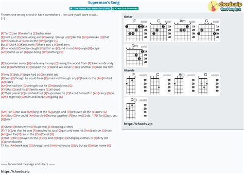 Chord: Superman's Song - tab, song lyric, sheet, guitar, ukulele ...