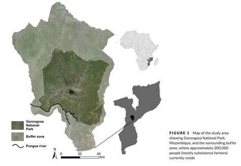 Map of the study area showing Gorongosa National Park, Mozambique, and ...