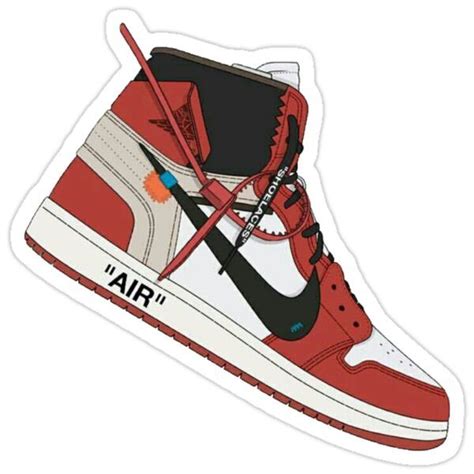 Jordan 1 Off-white Sticker | Nike air shoes, White stickers, Sneaker art