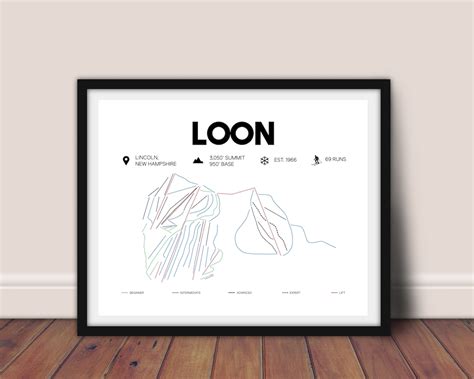 Loon Mountain Printable Ski Resort Map Ski Map - Etsy