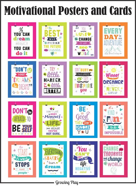 Motivational Posters and Cards - Growing Play