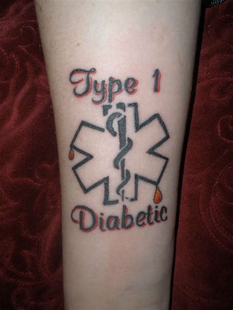 Simple Tattoo Medical Alert Type 1 Diabetic