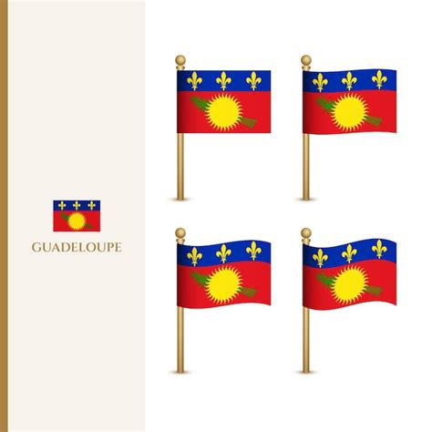 Premium Vector | Waving guadeloupe flags 3d vector illustration flag of ...