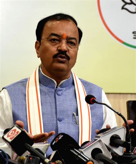 Uttar Pradesh Deputy Chief Minister KP Maurya addresses a press conference