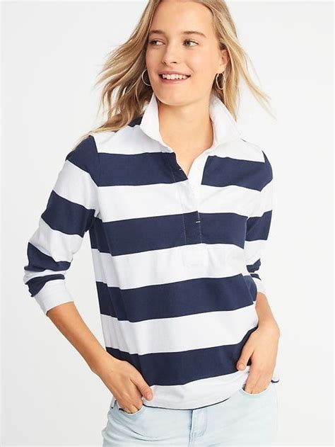 Rugby-Stripe Polo for Women | Old Navy Long Sleeve Polo, Striped Long Sleeve, Long Sleeve Shirts ...