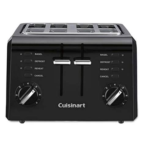 Cuisinart 4 CPT-142BK 4-Slice Compact Plastic Toaster, Black - Walmart.com - Walmart.com