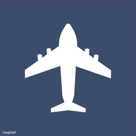 White Airplane Icon on Blue Background | Free Vector