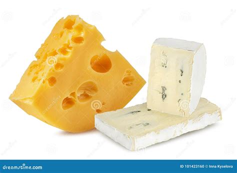 Various Types of Cheese on White Stock Photo - Image of holland, clipping: 101423160