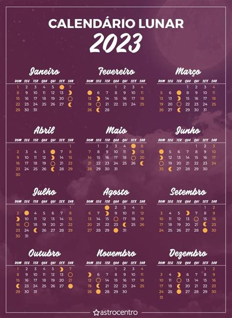 Calendario 2023 Com As Fases Da Lua E&a - IMAGESEE