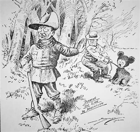 Cartoon of Theodore Teddy Roosevelt refusing to shoot a bear cub, 1902 ...