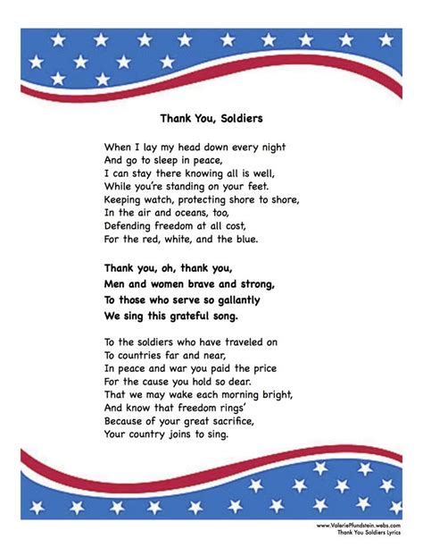 Thank You Soldiers lyrics | Thank you soldiers, Veterans day songs, Veterans day quotes