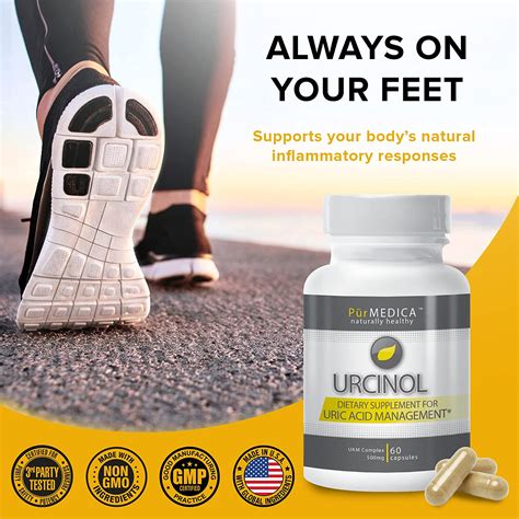 Buy PurMEDICA Urcinol Uric Acid Supplement - Gout Support for Joint Mobility & Flare Ups - Uric ...