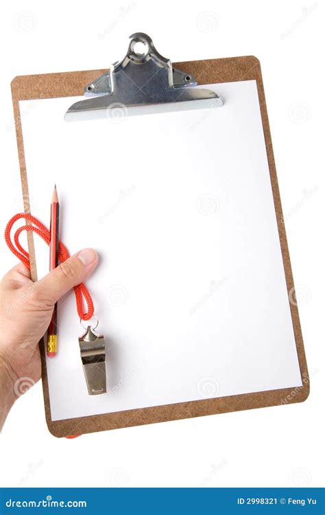 Clipboard and Whistle stock image. Image of sport, isolated - 2998321