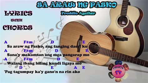 SA ARAW NG PASKO - Freddie Aguilar | Lyrics with chords by Chuck | - YouTube