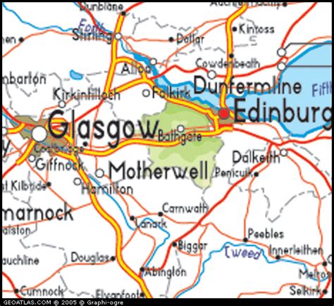 Map of Scotland, West Lothian, UK Map, UK Atlas