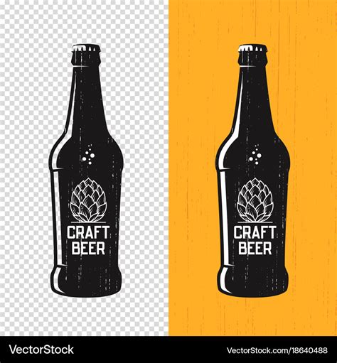 Textured craft beer bottle label design Royalty Free Vector