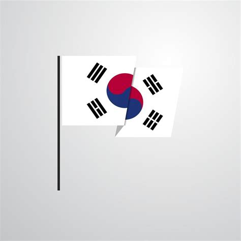 Korea South waving Flag design vector 14181035 Vector Art at Vecteezy